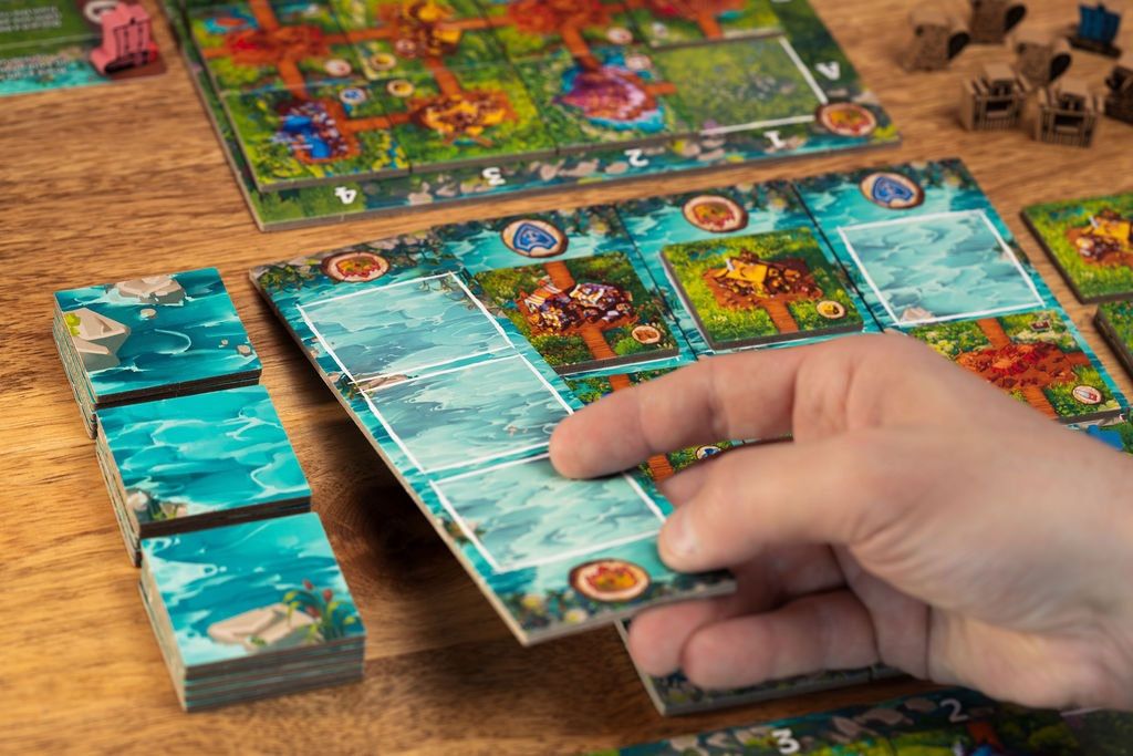 Timber Towns board game components
