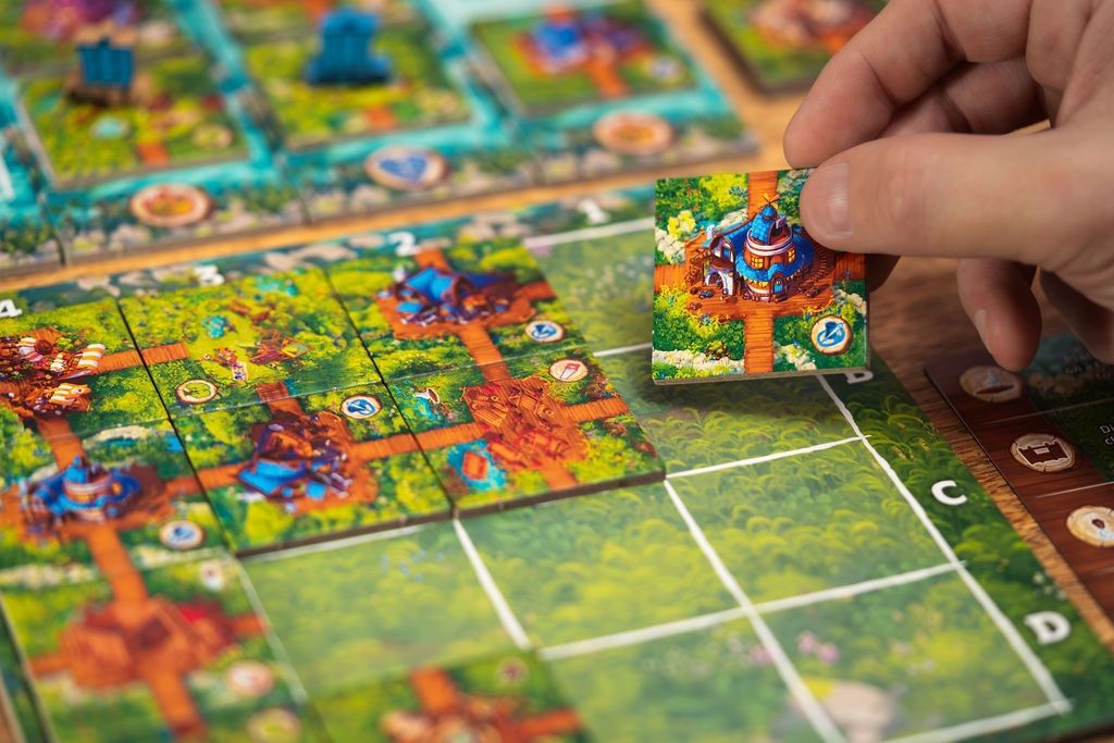 Timber Towns board game components