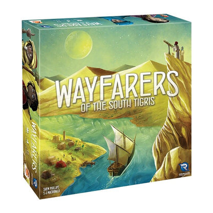 Board game box for 'Wayfarers of the South Tigris' with a scenic design on the cover.