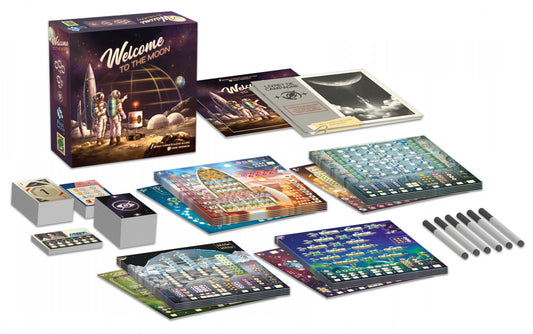 Board game Welcome to the moon components